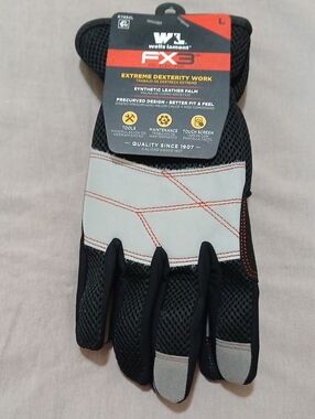 Wells Lamont FX3 Men's Black and Gray Synthetic Leather Work Gloves